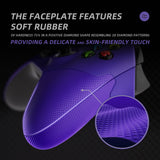 eXtremeRate Rubberized Purple ASR Version Performance Rubberized Side Rails Front Shell with Accent Rings for Xbox Series X/S Controller - ZX3C3005