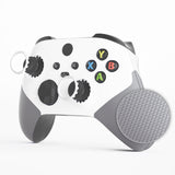 eXtremeRate Rubberized White & Gray ASR Version Performance Rubberized Side Rails Front Shell with Accent Rings for Xbox Series X/S Controller - ZX3C3009