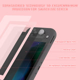 eXtremeRate 2 Pack Peach Blossoms Pink Border Transparent HD Saver Protector Film, Tempered Glass Screen Protector for Nintendo Switch Lite [Anti-Scratch, Anti-Fingerprint, Shatterproof, Bubble-Free] - HL706