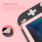eXtremeRate 2 Pack Peach Blossoms Pink Border Transparent HD Saver Protector Film, Tempered Glass Screen Protector for Nintendo Switch Lite [Anti-Scratch, Anti-Fingerprint, Shatterproof, Bubble-Free] - HL706