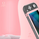 eXtremeRate 2 Pack Peach Blossoms Pink Border Transparent HD Saver Protector Film, Tempered Glass Screen Protector for Nintendo Switch Lite [Anti-Scratch, Anti-Fingerprint, Shatterproof, Bubble-Free] - HL706