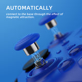 eXtremeRate 6 in 1 Metal Replacement Thumbsticks for Xbox Elite Series 2 Controller, Blue & Metallic Silver Swappable Magnetic Analog Stick Joystick Caps for Xbox Elite 2 Core Controller (Model 1797) - IL805