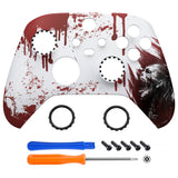 eXtremeRate Blood Zombie ASR Version Front Housing Shell with Accent Rings for Xbox Series X/S Controller, Custom Soft Touch Cover Faceplate for Xbox Core Controller Model 1914 - Controller NOT Included - YX3T113