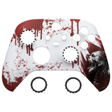 eXtremeRate Blood Zombie ASR Version Front Housing Shell with Accent Rings for Xbox Series X/S Controller, Custom Soft Touch Cover Faceplate for Xbox Core Controller Model 1914 - Controller NOT Included - YX3T113