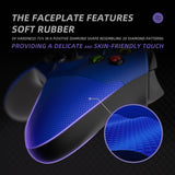 eXtremeRate Rubberized Blue ASR Version Performance Rubberized Grip Front Housing Shell  with Accent Rings for Xbox Series X/S Controller - FX3C3004