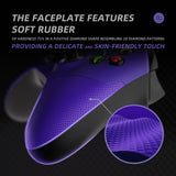 eXtremeRate Rubberized Purple ASR Version Performance Rubberized Grip Front Housing Shell  with Accent Rings for Xbox Series X/S Controller - FX3C3005