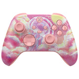 eXtremeRate ASR Version Performance Rubberized Full Set Shell Buttons with Redesigned Grip Diamond Texture Handles Backplate Case for Xbox Series X/S & Xbox Core Controller - Pinky Jellyfish Heaven - GVNX3T003