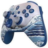 eXtremeRate ASR Version Performance Rubberized Full Set Shell Buttons with Redesigned Grip Diamond Texture Handles Backplate Case for Xbox Series X/S & Xbox Core Controller - The Great Wave - GVNX3T001