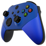 eXtremeRate Rubberized Blue ASR Version Performance Rubberized Grip Front Housing Shell  with Accent Rings for Xbox Series X/S Controller - FX3C3004