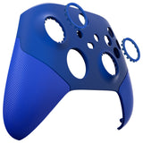 eXtremeRate Rubberized Blue ASR Version Performance Rubberized Grip Front Housing Shell  with Accent Rings for Xbox Series X/S Controller - FX3C3004