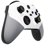 eXtremeRate Rubberized White & Gray ASR Version Performance Rubberized Grip Front Housing Shell  with Accent Rings for Xbox Series X/S Controller - FX3C3009