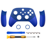 eXtremeRate Rubberized Blue ASR Version Performance Rubberized Side Rails Front Shell with Accent Rings for Xbox Series X/S Controller - ZX3C3004