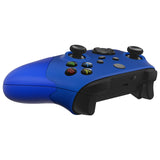 eXtremeRate Rubberized Blue ASR Version Performance Rubberized Side Rails Front Shell with Accent Rings for Xbox Series X/S Controller - ZX3C3004