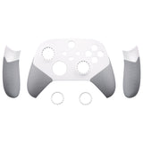 eXtremeRate Rubberized White & Gray ASR Version Performance Rubberized Side Rails Front Shell with Accent Rings for Xbox Series X/S Controller - ZX3C3009