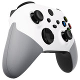 eXtremeRate Rubberized White & Gray ASR Version Performance Rubberized Side Rails Front Shell with Accent Rings for Xbox Series X/S Controller - ZX3C3009