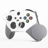 eXtremeRate Rubberized White & Gray ASR Version Performance Rubberized Grip Front Housing Shell  with Accent Rings for Xbox Series X/S Controller - FX3C3009