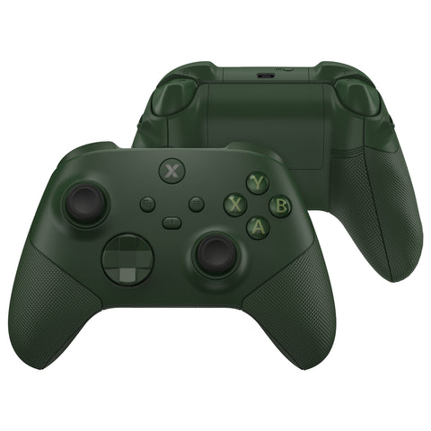 eXtremeRate ASR Version Performance Redesigned Full Set Shell Buttons with Ergonomic Trigger Stop Rubberized Grip for Xbox Series X/S Controller & Xbox Core Controller - Diamond Deep Pine Green - KDXX3C002