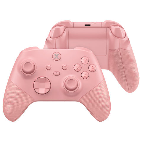 eXtremeRate ASR Version Performance Redesigned Full Set Shell Buttons with Ergonomic Trigger Stop Rubberized Grip for Xbox Series X/S Controller & Xbox Core Controller - Diamond Pale Red - KDXX3C003