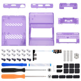 eXtremeRate AiryDocky DIY Kit Clear Atomic Purple Replacement Case for Nintendo Switch Dock, Redesigned Portable Mini Dock Shell Cover for Nintendo Switch OLED - Shells Only, Dock & Circuit Board NOT Included - LLNSM004