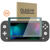 eXtremeRate 2 Pack Hunter Green Border Transparent HD Saver Protector Film, Tempered Glass Screen Protector for Nintendo Switch Lite [Anti-Scratch, Anti-Fingerprint, Shatterproof, Bubble-Free] - HL741