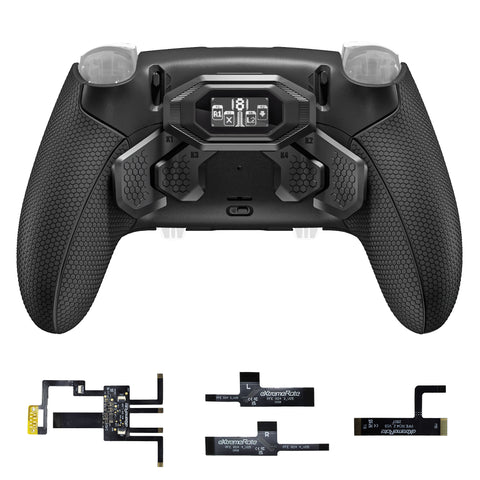 eXtremeRate BEYOND Back Paddles Kit with OLED Display & Redesigned Ergonomic Grips for PS5 Edge Controller - Rubberized Black - BYNEGU001