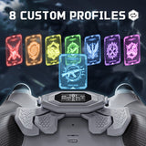 eXtremeRate BEYOND Back Paddles Kit with OLED Display & Redesigned Ergonomic Grips for PS5 Edge Controller - Rubberized New Hope Gray & Classic Gray - BYNEGU004
