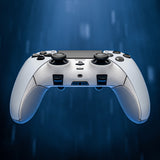 eXtremeRate Beyond-ARC Bottom Shell Kit with Rubberised Grip for PS5 Edge Controller - White & Gray - CKREGU006
