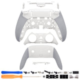 eXtremeRate Beyond-ARC Bottom Shell Kit with Rubberised Grip for PS5 Edge Controller - White & Gray - CKREGU006