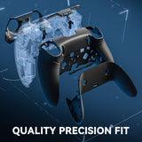 eXtremeRate Beyond-ARC Bottom Shell Kit with Rubberised Grip for PS5 Edge Controller - Black - CKREGU001