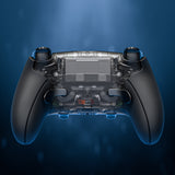 eXtremeRate Beyond-ARC Bottom Shell Kit with Rubberised Grip for PS5 Edge Controller - Clear & Black - CKREGU005