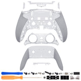 eXtremeRate Beyond-ARC Bottom Shell Kit with Rubberised Grip for PS5 Edge Controller - Clear & Gray - CKREGU004