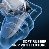 eXtremeRate Beyond-ARC Bottom Shell Kit with Rubberised Grip for PS5 Edge Controller - Clear & Gray - CKREGU004