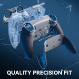 eXtremeRate Beyond-ARC Bottom Shell Kit with Rubberised Grip for PS5 Edge Controller - New Hope Gray & Classic Gray - CKREGU003