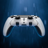 eXtremeRate Beyond-ARC Bottom Shell Kit with Rubberised Grip for PS5 Edge Controller - White Black - CKREGU002