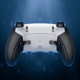 eXtremeRate Beyond-ARC Bottom Shell Kit with Rubberised Grip for PS5 Edge Controller - White Black - CKREGU002
