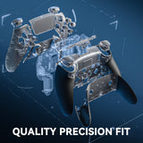 eXtremeRate Beyond-ARC Full Set Shell Buttons with 6-in-1 Swappable Thumbsticks for PS5 Edge Controller - Clear Black - QNVEGM003