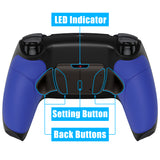 eXtremeRate Black Real Metal Buttons (RMB) Version RISE4 V3 Remap Kit for PS5 Controller BDM-030/040/050 - Rubberized Blue - YPFJ7002G4