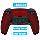 eXtremeRate Black Real Metal Buttons (RMB) Version RISE4 V3 Remap Kit for PS5 Controller BDM-030/040/050 - Scarlet Red - YPFJ7007G4