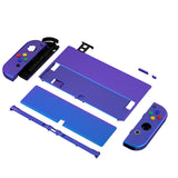 eXtremeRate Chameleon Purple Blue Full Set Shell for Nintendo Switch OLED, Replacement Console Back Plate & Kickstand, NS Joycon Handheld Controller Housing & Buttons for Nintendo Switch OLED - AQUSOP004