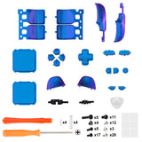 eXtremeRate Chameleon Purple Blue Replacement Full Set Buttons for Steam Deck LCD - JESDP004