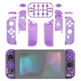 eXtremeRate Clear Atomic Purple Joycon Handheld Controller Housing with Full Set Buttons, DIY Replacement Shell Case for NS Switch JoyCon & OLED JoyCon - Console Shell NOT Included - CM505