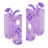 eXtremeRate Clear Atomic Purple Joycon Handheld Controller Housing with Full Set Buttons, DIY Replacement Shell Case for NS Switch JoyCon & OLED JoyCon - Console Shell NOT Included - CM505