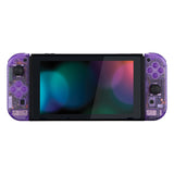 eXtremeRate Clear Atomic Purple Joycon Handheld Controller Housing with Full Set Buttons, DIY Replacement Shell Case for NS Switch JoyCon & OLED JoyCon - Console Shell NOT Included - CM505