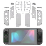 eXtremeRate Clear Black Joycon Handheld Controller Housing with Full Set Buttons, DIY Replacement Shell Case for NS Switch JoyCon & OLED JoyCon - Joycon and Console NOT Included - CM510