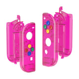 eXtremeRate Clear Candy Pink Joycon Handheld Controller Housing with Full Set Buttons, DIY Replacement Shell Case for NS Switch JoyCon & OLED JoyCon - Joycon and Console NOT Included - CM516