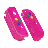 eXtremeRate Clear Candy Pink Joycon Handheld Controller Housing with Full Set Buttons, DIY Replacement Shell Case for NS Switch JoyCon & OLED JoyCon - Joycon and Console NOT Included - CM516