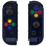 eXtremeRate Clear Deep Ocean Blue Joycon Handheld Controller Housing with Full Set Buttons, DIY Replacement Shell Case for NS Switch JoyCon & OLED JoyCon - Joycon and Console NOT Included - CM512