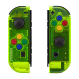 eXtremeRate Clear Lime Green Joycon Handheld Controller Housing with Full Set Buttons, DIY Replacement Shell Case for NS Switch JoyCon & OLED JoyCon - Joycon and Console NOT Included - CM511