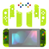 eXtremeRate Clear Lime Green Joycon Handheld Controller Housing with Full Set Buttons, DIY Replacement Shell Case for NS Switch JoyCon & OLED JoyCon - Joycon and Console NOT Included - CM511