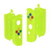 eXtremeRate Clear Lime Green Joycon Handheld Controller Housing with Full Set Buttons, DIY Replacement Shell Case for NS Switch JoyCon & OLED JoyCon - Joycon and Console NOT Included - CM511